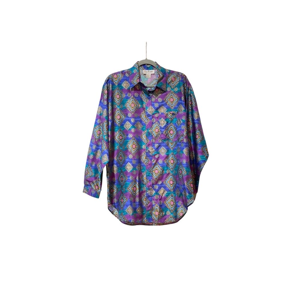 Vintage Jeri Marque 100% Silk Blouse Top Women’s M